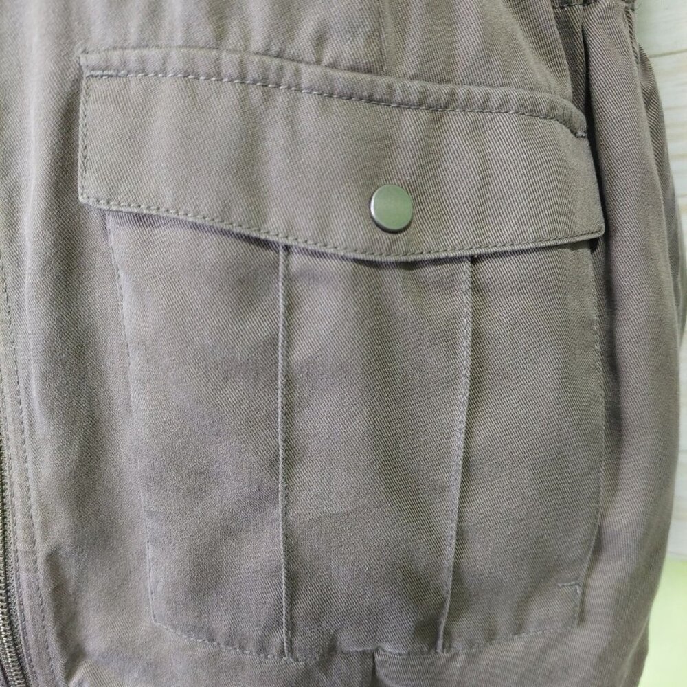 J. Jill Women's XS Lightweight Zip Jacket 100% Tencel Lyocell Olive Green Soft - Picture 7 of 12